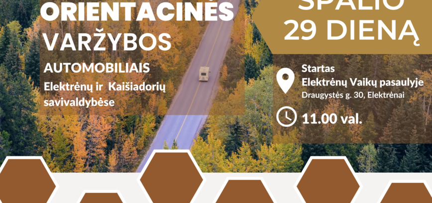 Cognitive orienteering competition by car in Elektrėnai municipality.