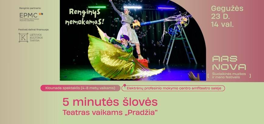 5 minutės šlovės: klounada spektaklis vaikams | FESTIVALIS ARS NOVA