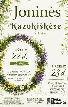 Joninės  Kazokiškėse: Joninių vainiko pynimo edukacija